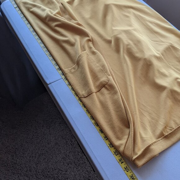 Ivoire golden yellow long jacket with front pockets, Extra Large - Picture 8 of 10